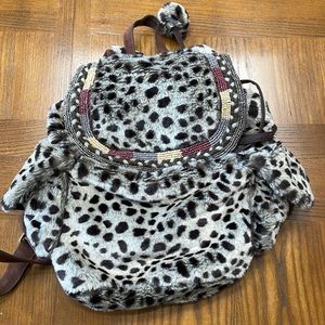 Faux fur backpack